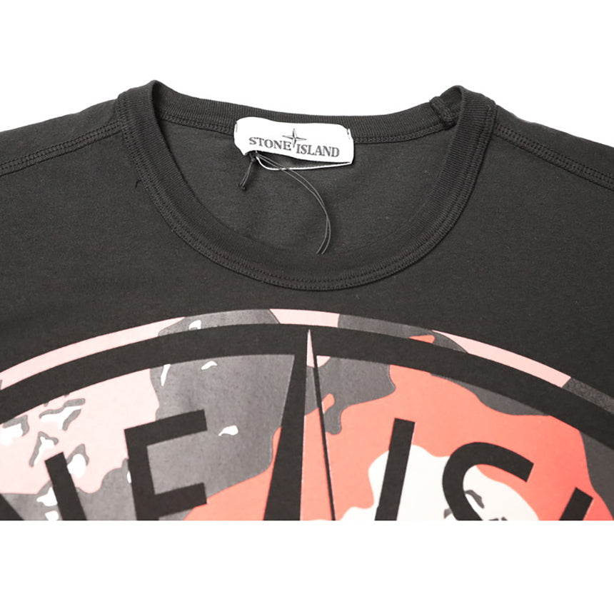 STONE ISLAND Big Logo Camo Print Crewneck Short Sleeve T-Shirt