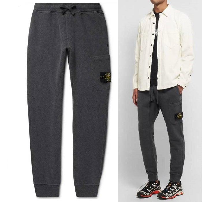 STONE ISLAND Grey Woven Track Pants for Men