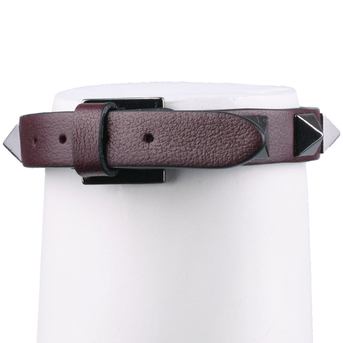 VALENTINO Rockstud Leather Bracelet Red Men’s Jewelry