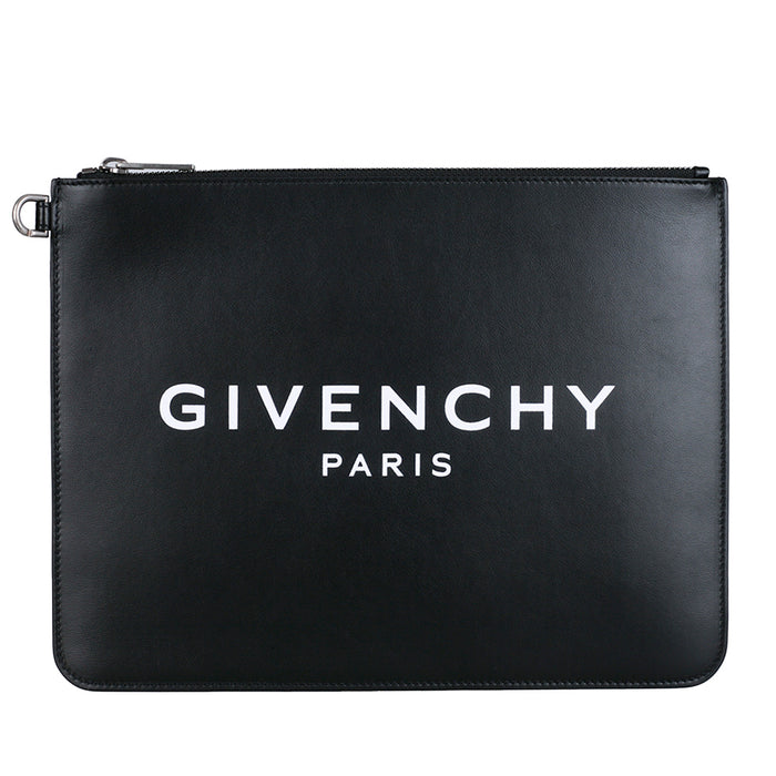 GIVENCHY Black Leather Unisex Clutch Bag