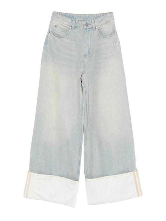 Adidas Women’s Denim Jeans Pants KW4517 Light Blue Off White DOM