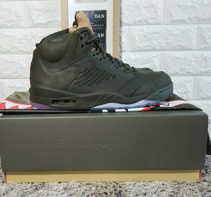 Nike Air Jordan 5 Premium Take Flight Khaki High Top Sneakers