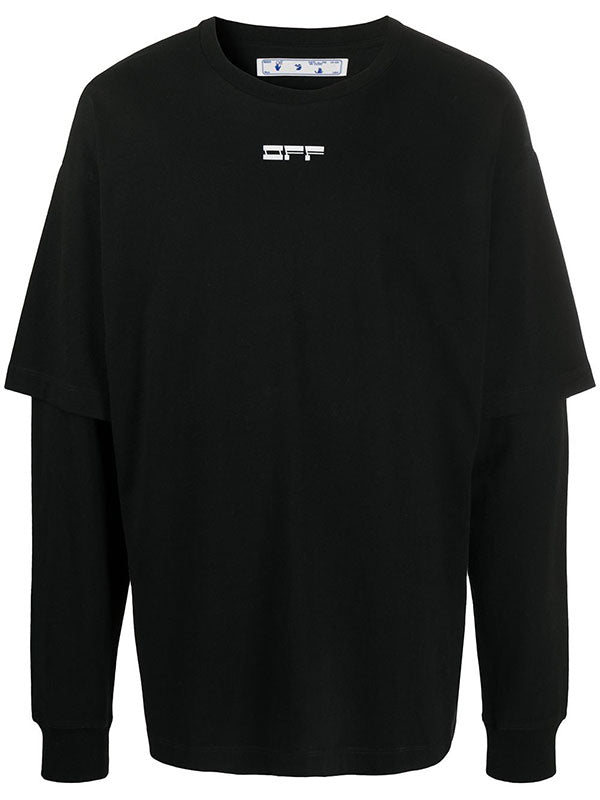 OFF WHITE Mask Face Layered T-Shirt for Men