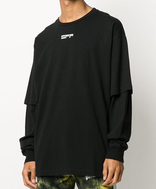 OFF WHITE Mask Face Layered T-Shirt for Men