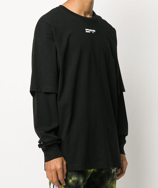 OFF WHITE Mask Face Layered T-Shirt for Men