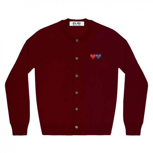 Comme des Garcons Double Heart Play Wool Cardigan for Women
