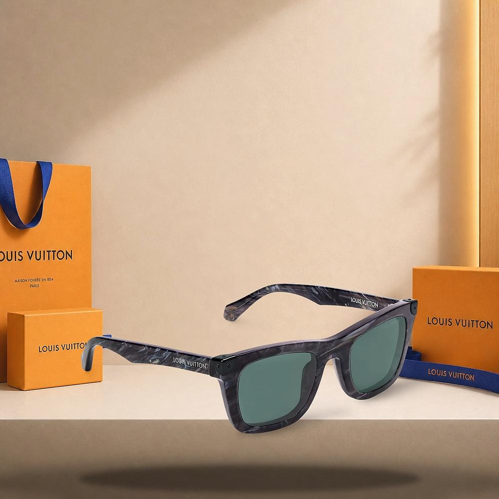 Louis Vuitton LV Heritage Square Sunglasses Men’s Black Frame Z3286U
