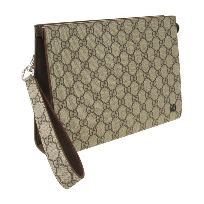 GUCCI GG Detail Canvas Pouch Clutch Bag