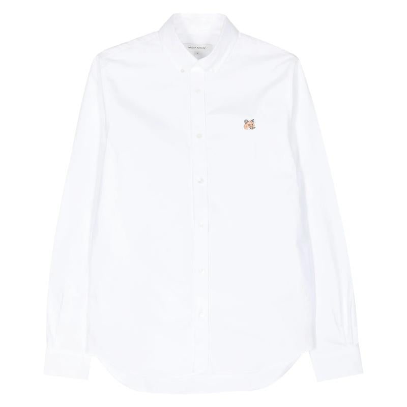 Maison Kitsune Mini Fox Head Cotton Long-Sleeve Men's Shirt