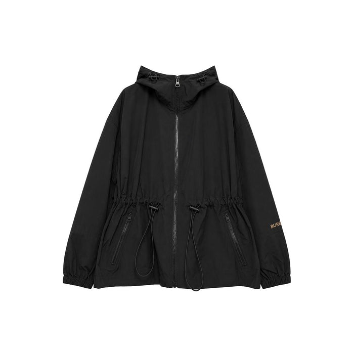 BURBERRY Black Drawstring Short Hooded Jacket 8113654
