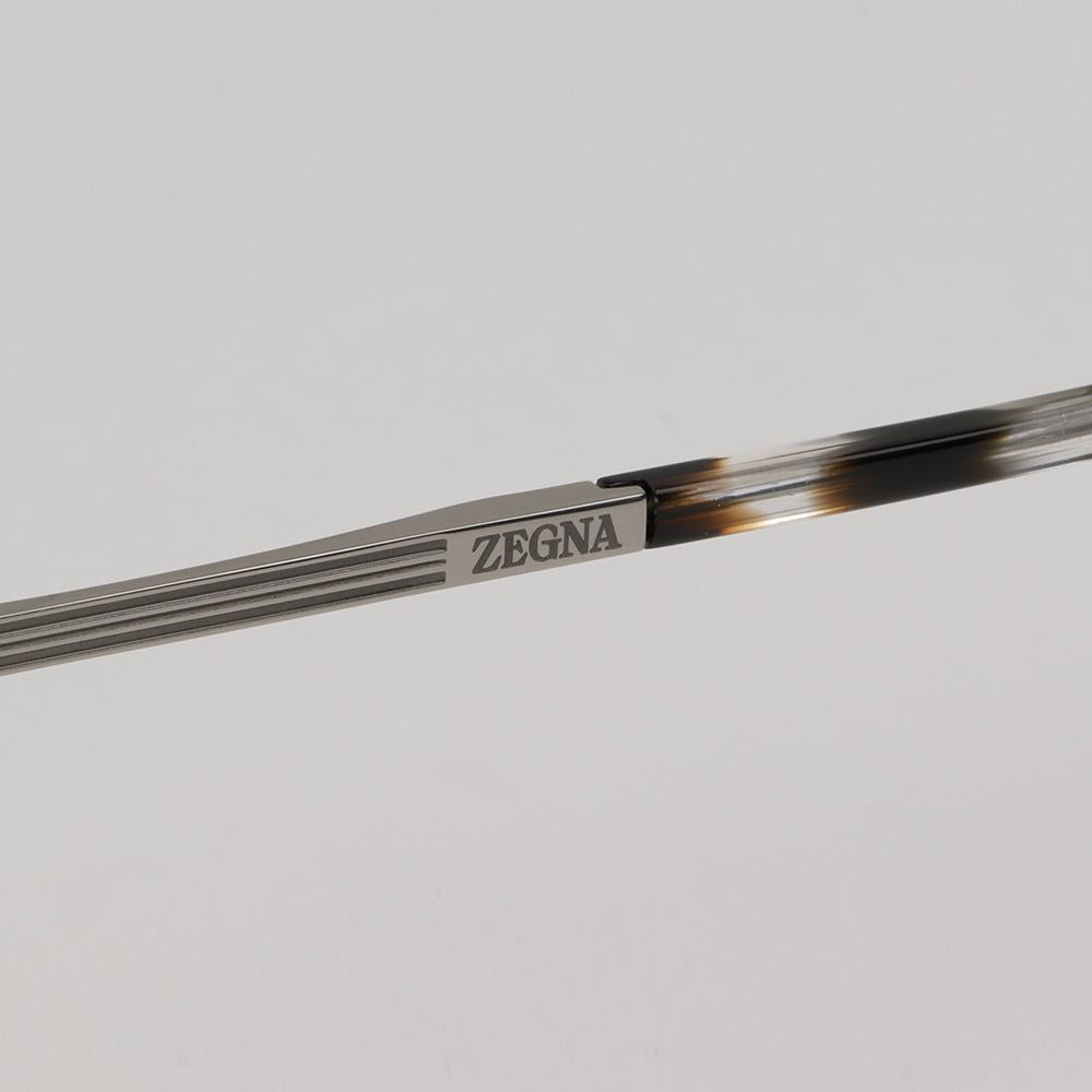 Zegna Titanium Round Silver Eyeglass Frames Unisex EZ5252H 014