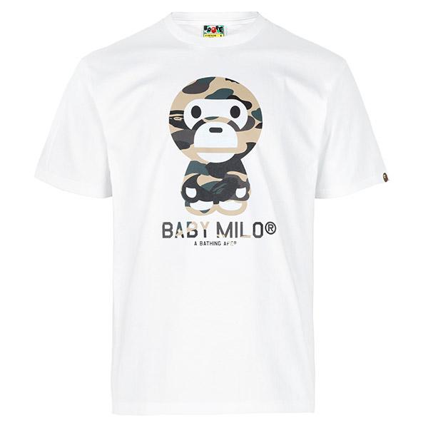 BAPE White Yellow First Camo Baby Milo T-Shirt 002TEM301006M WHITE YELLOW