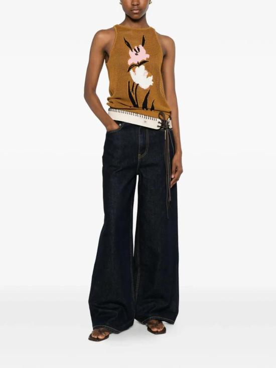 GANNI Denim Pants for Women A1100075 077 NAVY DOM