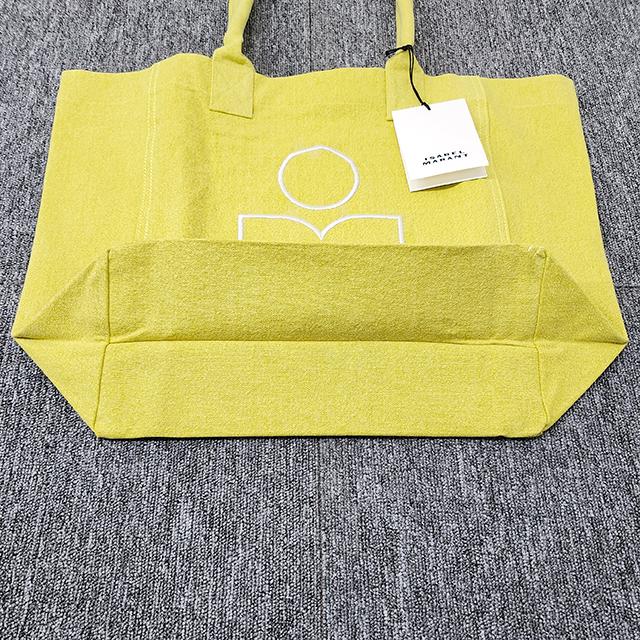 Isabel Marant YENKY Logo Embroidered Shopper Tote Bag Black Canvas