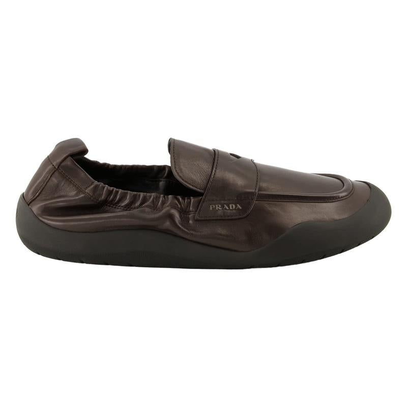 PRADA Black Leather Speedlock Men's Loafers