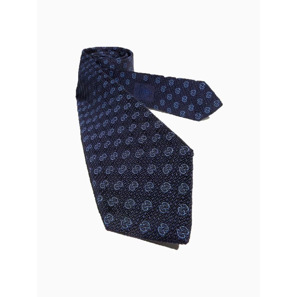 GUCCI GG Pattern Silk Tie Navy