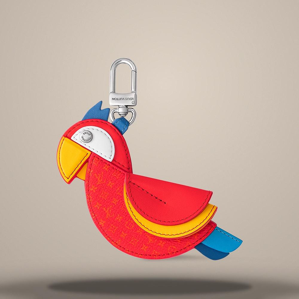 Louis Vuitton LV Parrot Red Bag Charm Keyring M02556