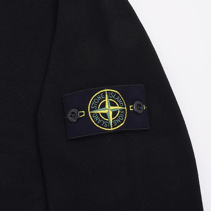 STONE ISLAND Men’s Roll Edge Seamline Knit Sweater Black