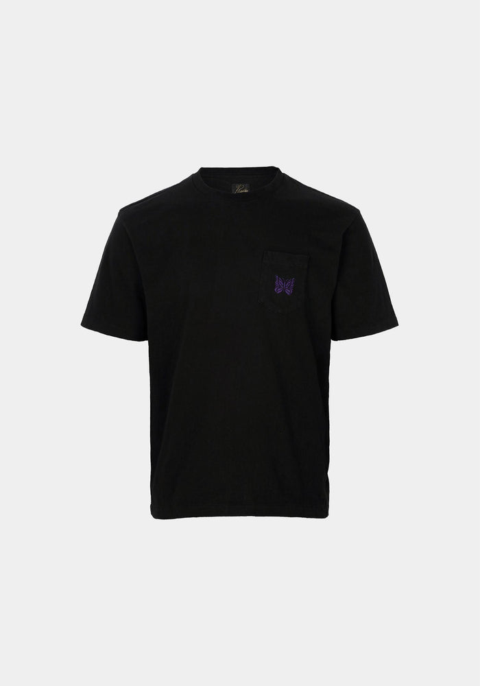 NEEDLES Black Logo Embroidered Pocket T-Shirt