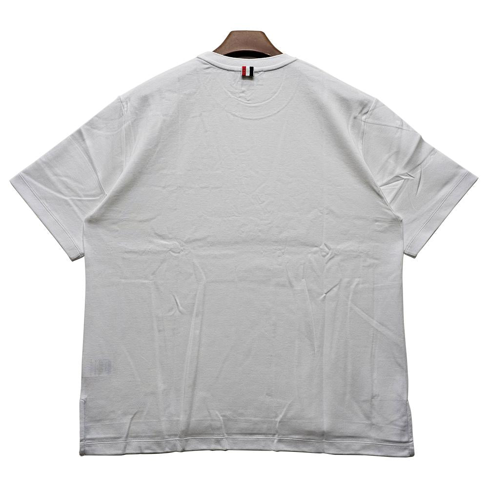 THOM BROWNE Oversized Milano Cotton Pocket T-Shirt White Men