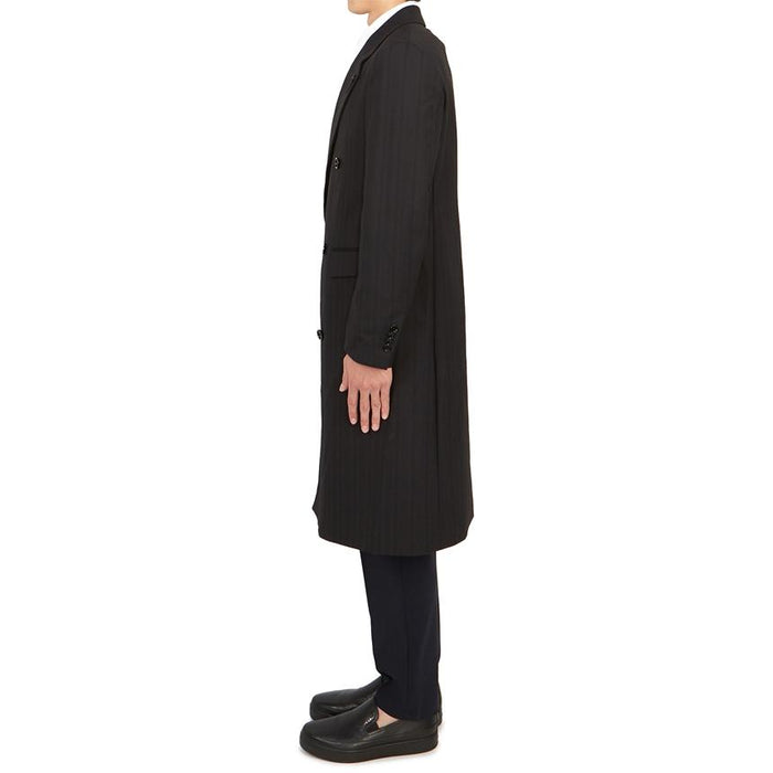 LARDINI Men’s Wool Blend Overcoat Black