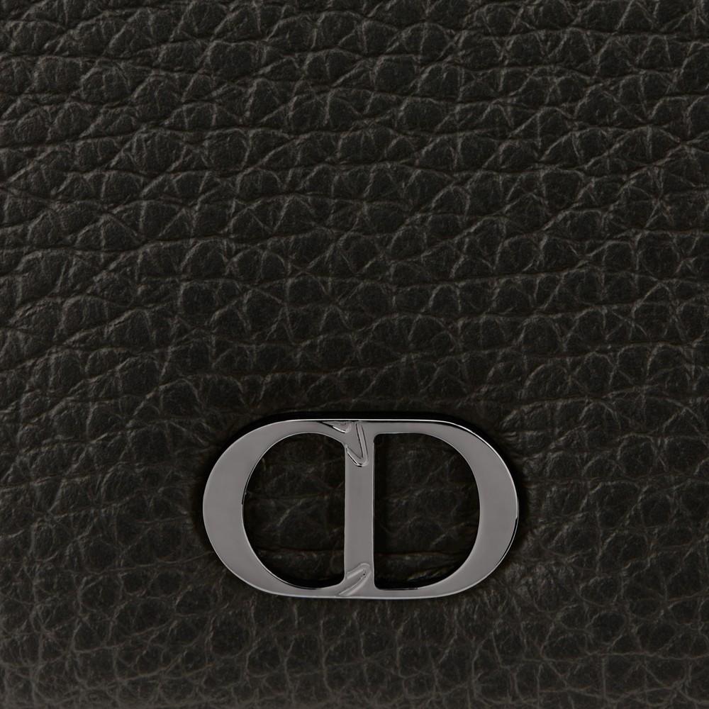 DIOR Black Grained Calfskin CD Icon Passport Cover
