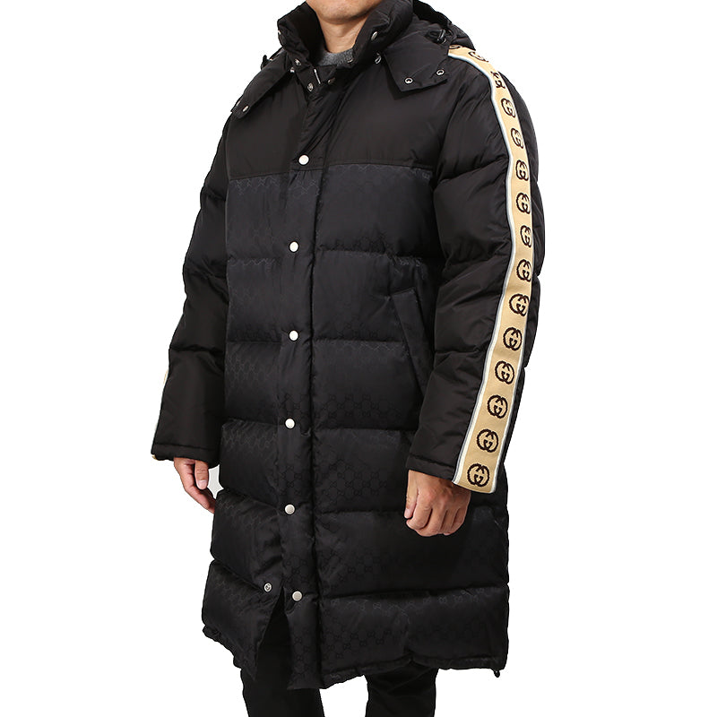 GUCCI Men's Monogram Logo Long Down Puffer Coat 603569 1043