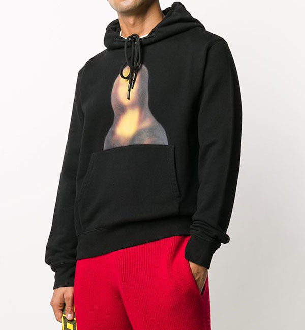 OFF WHITE Black Slim Blood Mona Lisa Hoodie Unisex