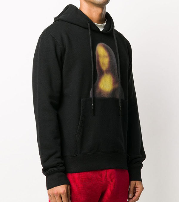 OFF WHITE Black Slim Blood Mona Lisa Hoodie Unisex