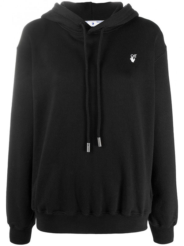 OFF WHITE Floral Arrows Logo Black Hoodie for Women