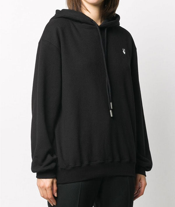 OFF WHITE Floral Arrows Logo Black Hoodie for Women