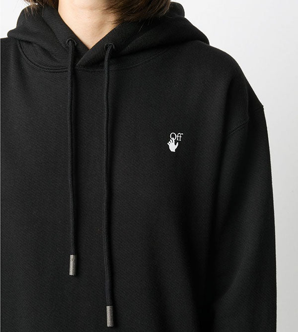 OFF WHITE Floral Arrows Logo Black Hoodie for Women