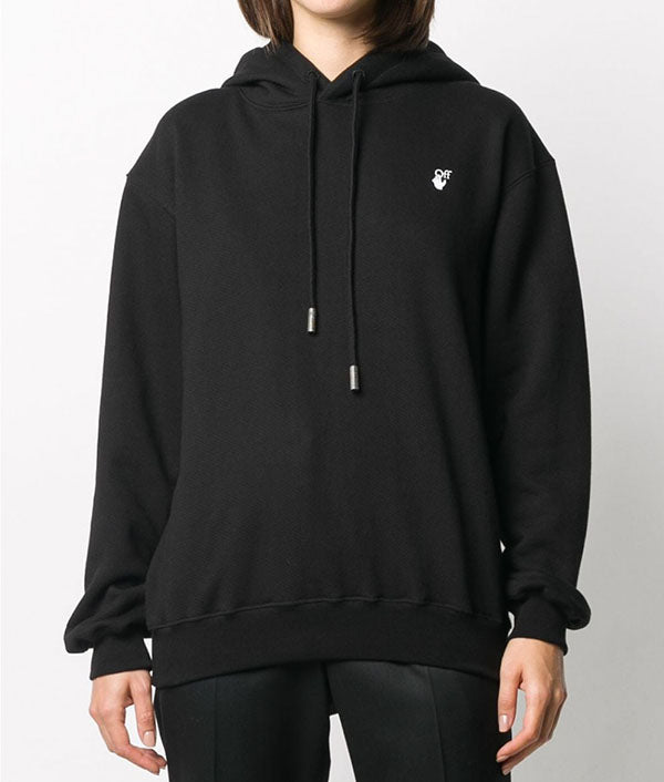 OFF WHITE Floral Arrows Logo Black Hoodie for Women