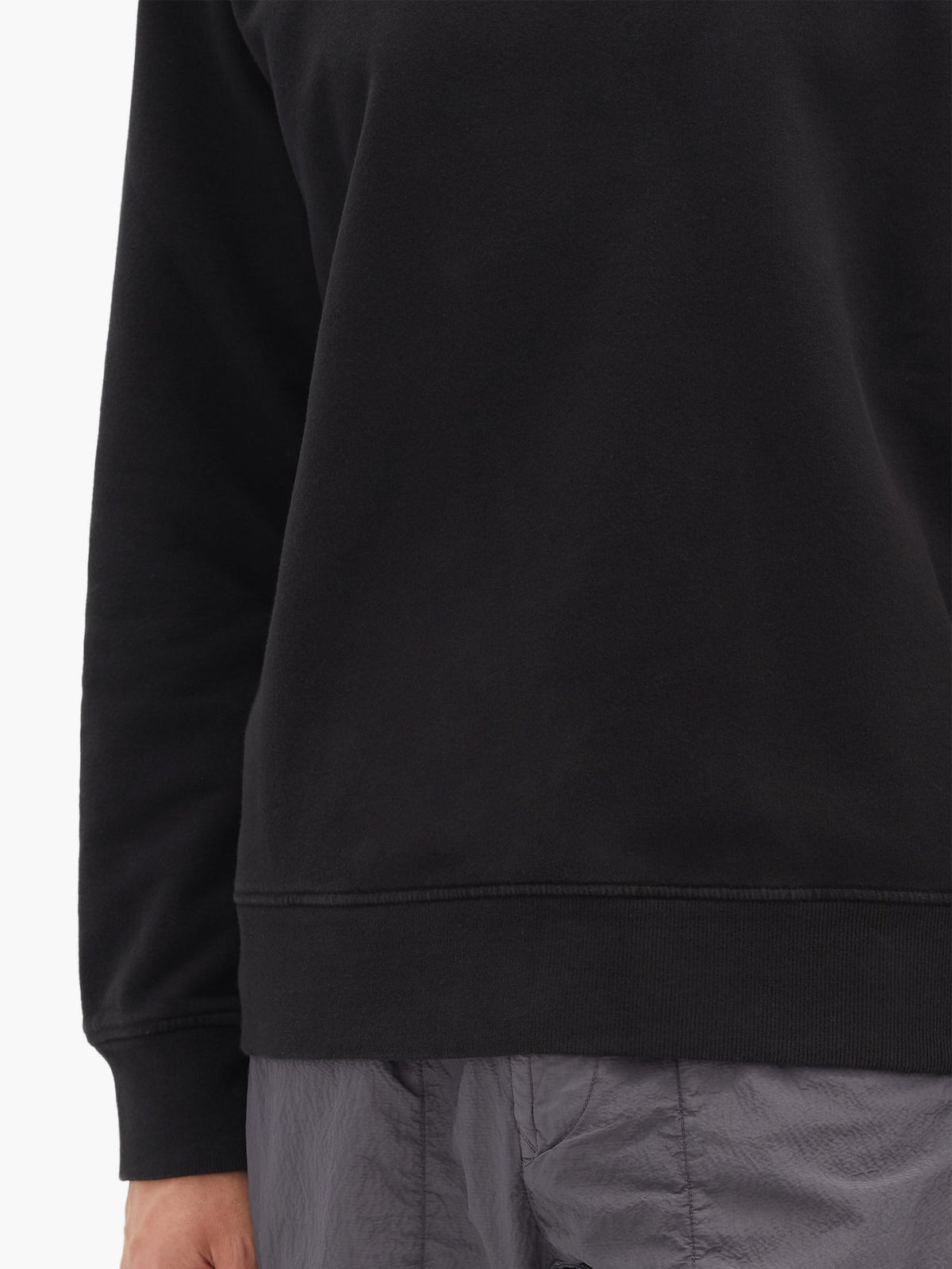 STONE ISLAND Cotton Compass Patch Crewneck Sweatshirt Black 6100044 S0051 V0029