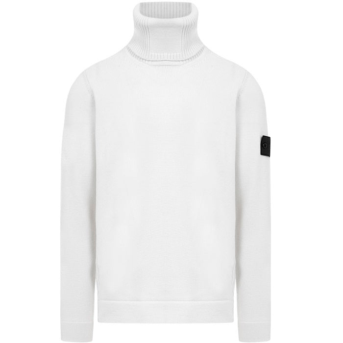 STONE ISLAND Wool Turtleneck White Men's T-Shirt