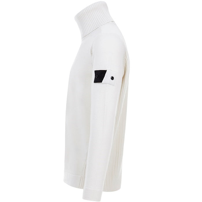 STONE ISLAND Wool Turtleneck White Men's T-Shirt