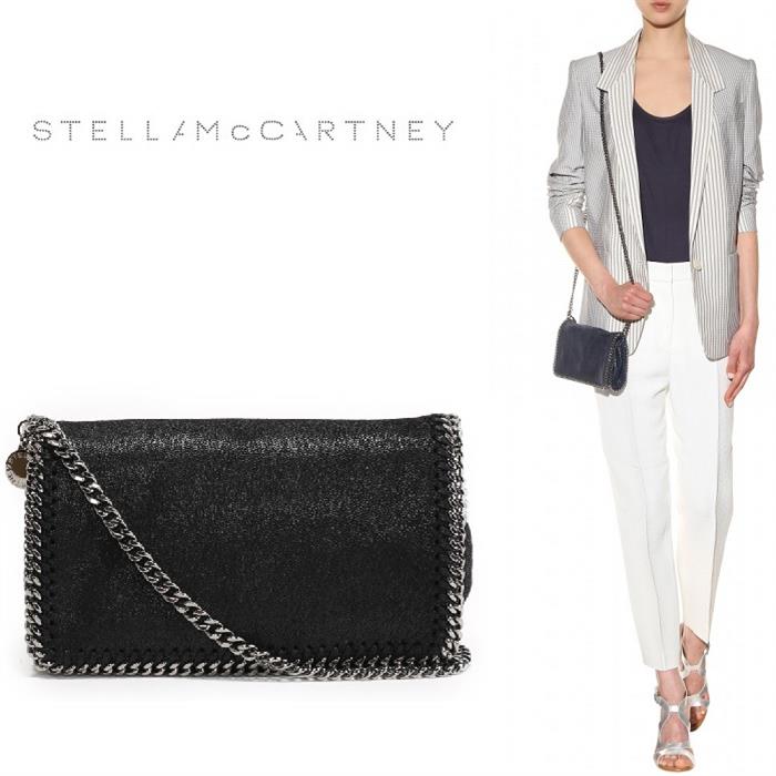 Stella McCartney Flap Crossbody Bag Black Faux Leather