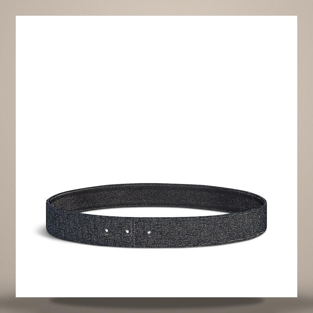 DIOR Reversible Belt Strap Black Oblique Micro Jacquard Grain Cal 4800ZZDOR H03E
