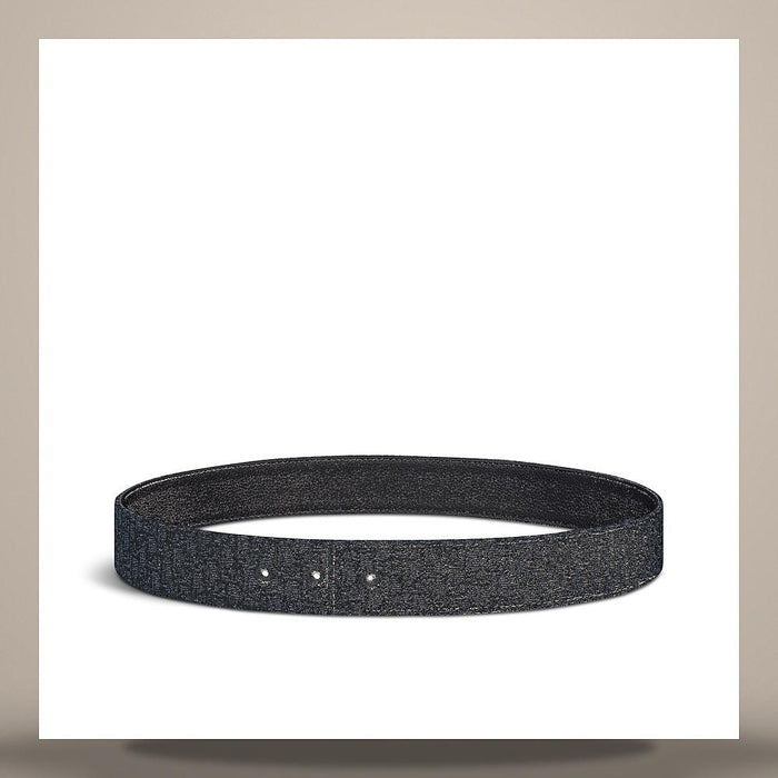 DIOR Reversible Belt Strap Black Oblique Micro Jacquard Grain Cal 4800ZZDOR H03E