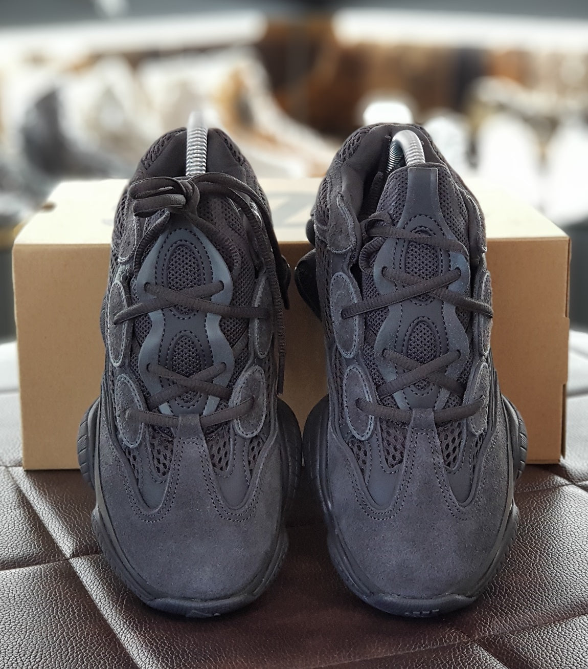 YEEZY Utility Black Suede Mesh Low-Top Sneakers Women