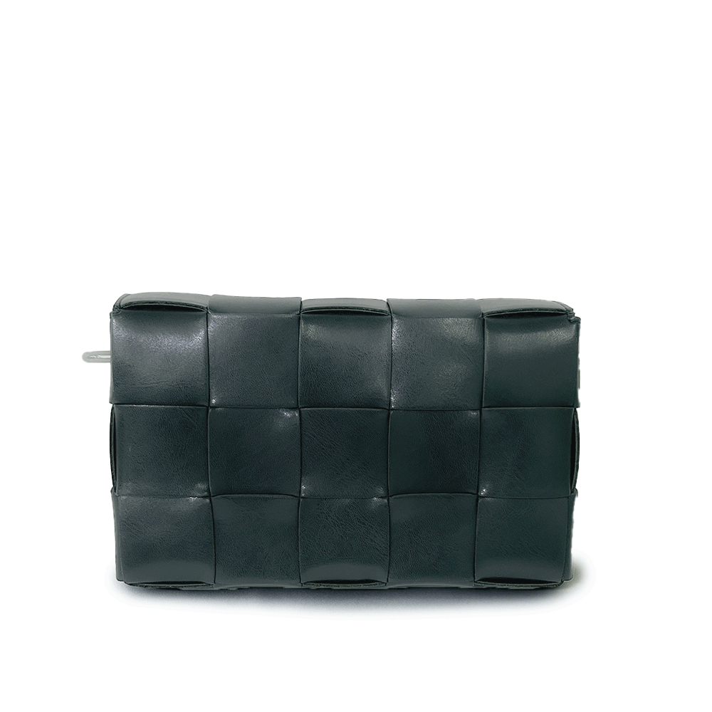 Bottega Veneta Cassette Crossbody Bag Unisex Green Leather Pouch Strap