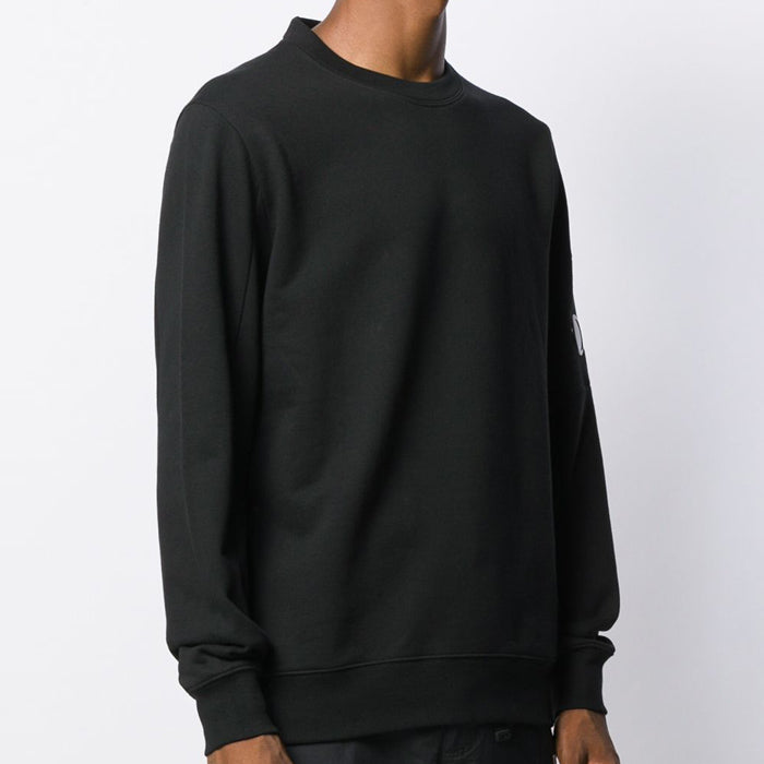 CP Company Lens Patch Crewneck Sweatshirt Black 09CMSS039A