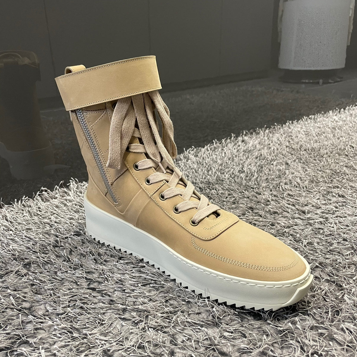 Fear of God Brown Leather High-Top Sneakers for Men