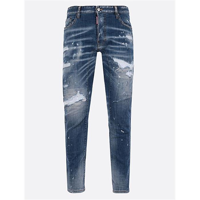 Dsquared2 Men's Paint-Splatter Distressed Patched Denim Jeans S79LA0022