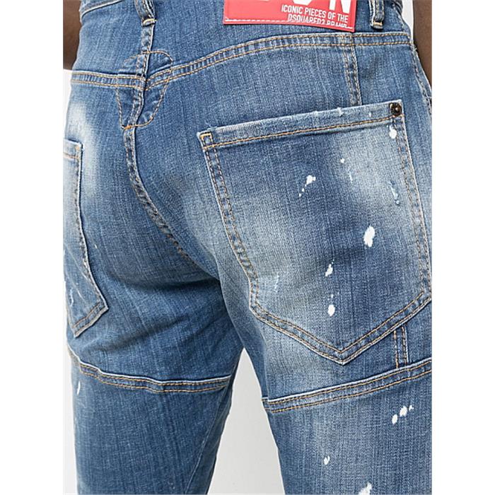 Dsquared2 Men's Paint-Splatter Distressed Patched Denim Jeans S79LA0022