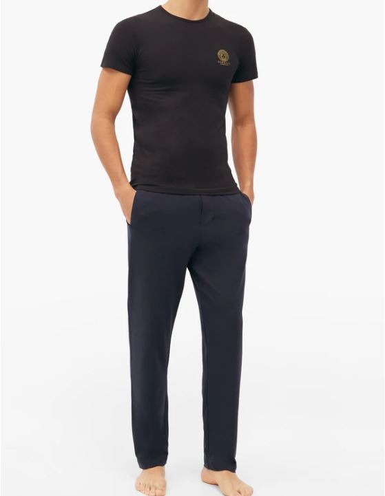 Versace Medusa Print Cotton Jersey T-Shirt Black