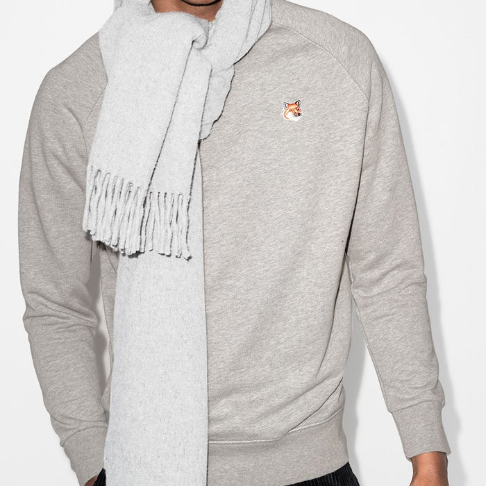 Maison Kitsune Men's Fox Head Patch Crewneck Sweatshirt AM00303 KM0001