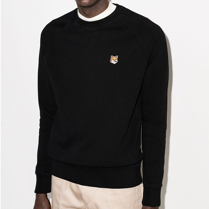 Maison Kitsune Men's Fox Head Patch Crewneck Sweatshirt AM00303 KM0001