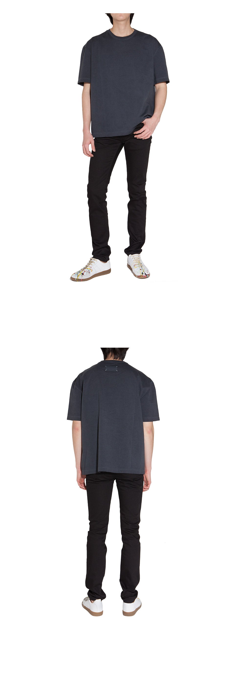 Maison Margiela Stitch Logo Oversized Short Sleeve T-Shirt Navy