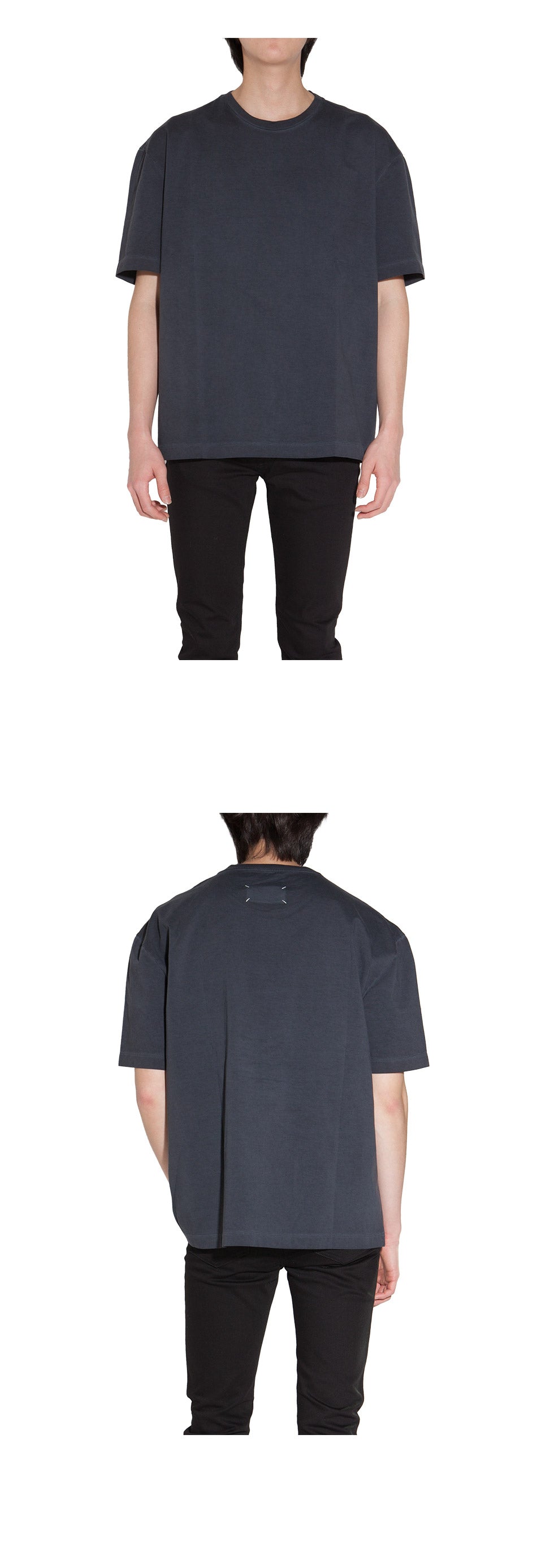 Maison Margiela Stitch Logo Oversized Short Sleeve T-Shirt Navy